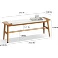 thumbnail image 2 of Mid Century Modern Bench Long Wood Dining Bench, Narrow Bench for Dining Room Bedroom-Oak &White, 2 of 14