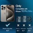 thumbnail image 2 of JETech 5 in 1 Matte Case for iPhone 15 Pro Max 6.7-Inch with 2-Pack Each Tempered Glass Screen Protector and Camera Lens Protector, Translucent Back Shockproof Phone Cover (Natural Titanium), 2 of 7
