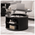 thumbnail image 6 of JOINICE Round Coffee Table with Lift Top,Mid Century Modern Wood Drum Center Table with Storage,for Living Room,Black, 6 of 6