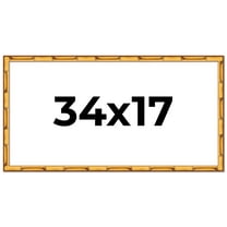 34x17 Frame Gold Bamboo Solid Wood Picture Frame | 1 Inch Moulding Width | Interior Frame Depth
