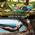 thumbnail image 3 of Tranquillo 600lb Capacity 2 Persons 2 Hammocks Included/Foldable Portable Hammocks with Stand, Tree Straps, Carry Bags for Garden Camping, Sky, 3 of 17