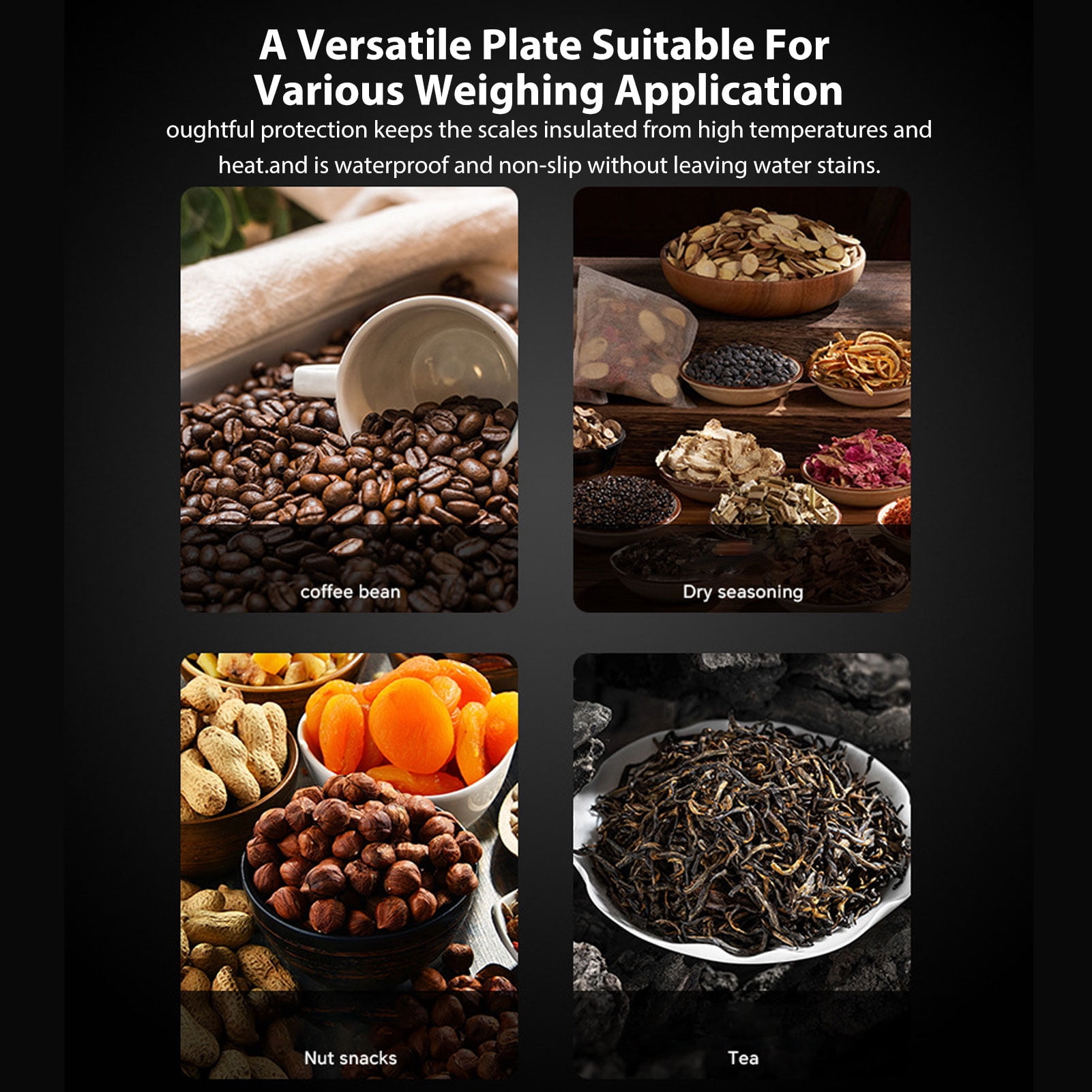 LAZIOEGR Electronic Coffee Scale High-Precision 0.1g LED Display Round Bowl Design Small Kitchen Scale Black 165g / 5.8oz