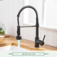 thumbnail image 2 of Kitchen Sink Faucet for Bar Farmhouse Commercial, 2 Function Water Outlet LED Kitchen Faucets, Brushed Nickel and Black Sink Faucet, Pull Out Kitchen Mixer Tap, 2 of 8