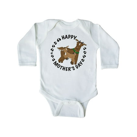 

Inktastic Happy Mother s Day with Cute Goats Gift Baby Boy or Baby Girl Long Sleeve Bodysuit