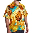 thumbnail image 2 of Basketball Men's Short Sleeve Beach Shirts, Casual Printed Poplin Button Down, Unisex Summer Hawaiian Shirt, 2 of 6