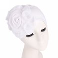 thumbnail image 2 of Chapeau Rétro pour Femmes avec Grandes Fleurs, Turban Jaune, 2 of 2