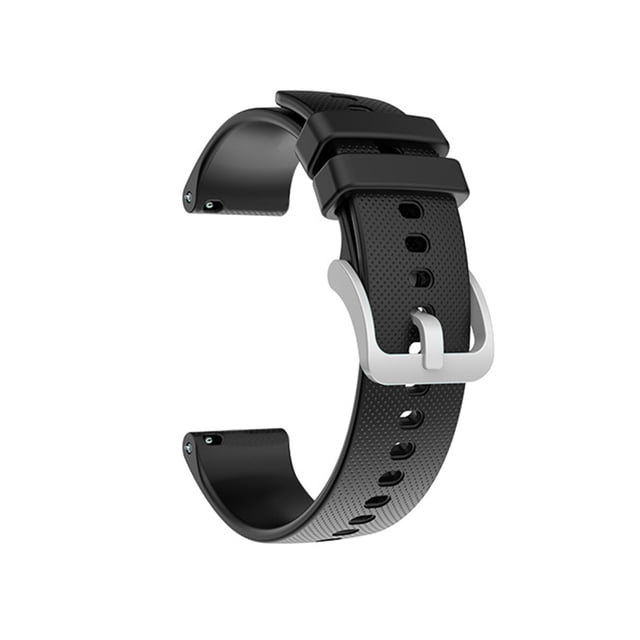 18mm Unisex Silicone Replacement Watch Strap with Quick Release Spring Bars black Buckle Compatible with GARMIN Watch, Black
