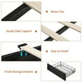 thumbnail image 2 of Homfa Faux Leather Storage Platform Bed Frame, Full Black Bed Frame with 4 Drawers, Upholstered with Adjustable Headboard, 2 of 7