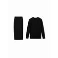 thumbnail image 2 of Women'S Winter Chunky Cable Knit Long Skirt 2 Piece Outfit Sweater Sets Black L, 2 of 10