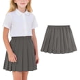 thumbnail image 2 of NAISIBABY Girls School Uniform Skirt, A-Line High Waist Pleated Skirt for Back to School Dark Gray Size 15, 2 of 7