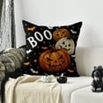 thumbnail image 3 of Sm:)e Boo Pumpkin Bat Halloween Pillow Covers 18x18 Inch Set of 2, Cushion Covers for Sofa Home Decor, 3 of 6
