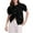 Black, variant on Womens Crewneck Cardigan Sweaters Trendy Puff Short Sleeve Cardigans Casual Button Down Sweater Coats Loose Fit Cotton Knit Outwear Tops