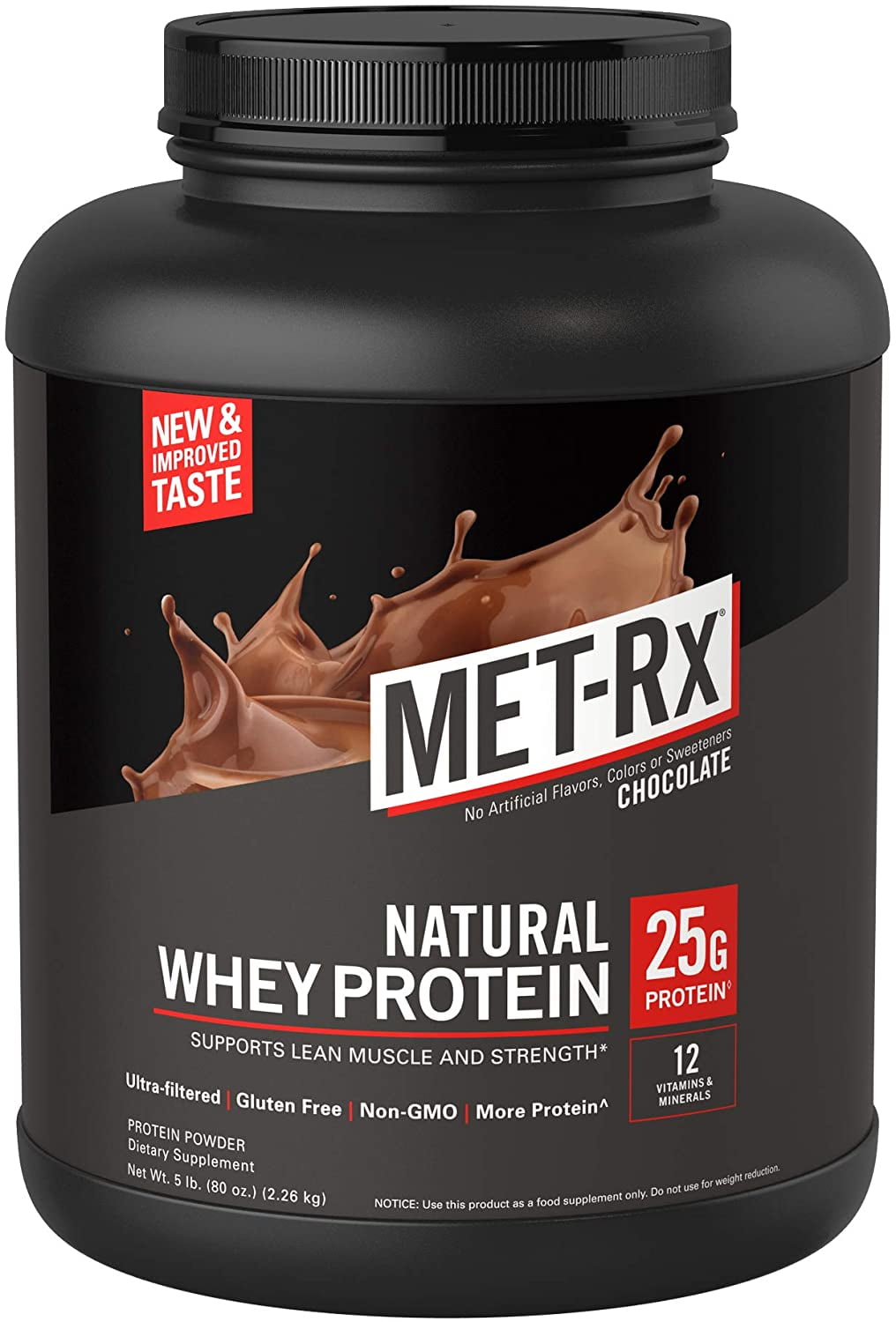 Met Rx Natural Whey Protein Powder Great For Meal Replacement Shakes Low Carb Gluten Free Chocolate 5 Lbs With Vitamin D And Vitamin C Walmart Com Walmart Com
