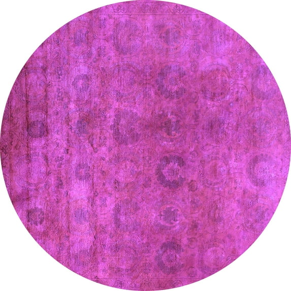 Ahgly Company Indoor Round Oriental Purple Industrial Area Rugs, 3' Round