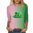 thumbnail image 2 of Meichang Hauts de Printemps à Manches 3/4 pour Femmes T-Shirts Graphiques Trèfle Col Rond Coupe Ample T-Shirts Joyeux Jour de la Saint-Patrick, 2 of 5