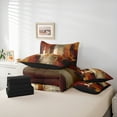 thumbnail image 6 of Manfei Retro Oil Painting Bedding Comforter Set 7 Pieces, Abstract Watercolor Art Queen Bedding Sets, Brown Beige Ombre Queen Sheet Sets, Lightweight Room Decor, 6 of 8