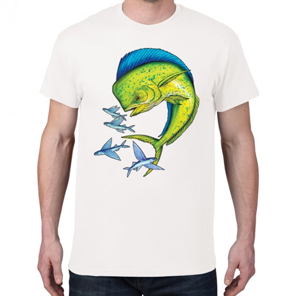 Men/'s Mahi Mahi Flying Fish T Shirt Top Fisherman Fishing Ocean Tees Gift S-3X