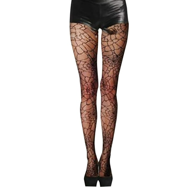 Bas Résille en Soie Noire d'Halloween pour Femmes Collants Aguichant Collants pour Femmes Collants Collants pour Femmes Noir