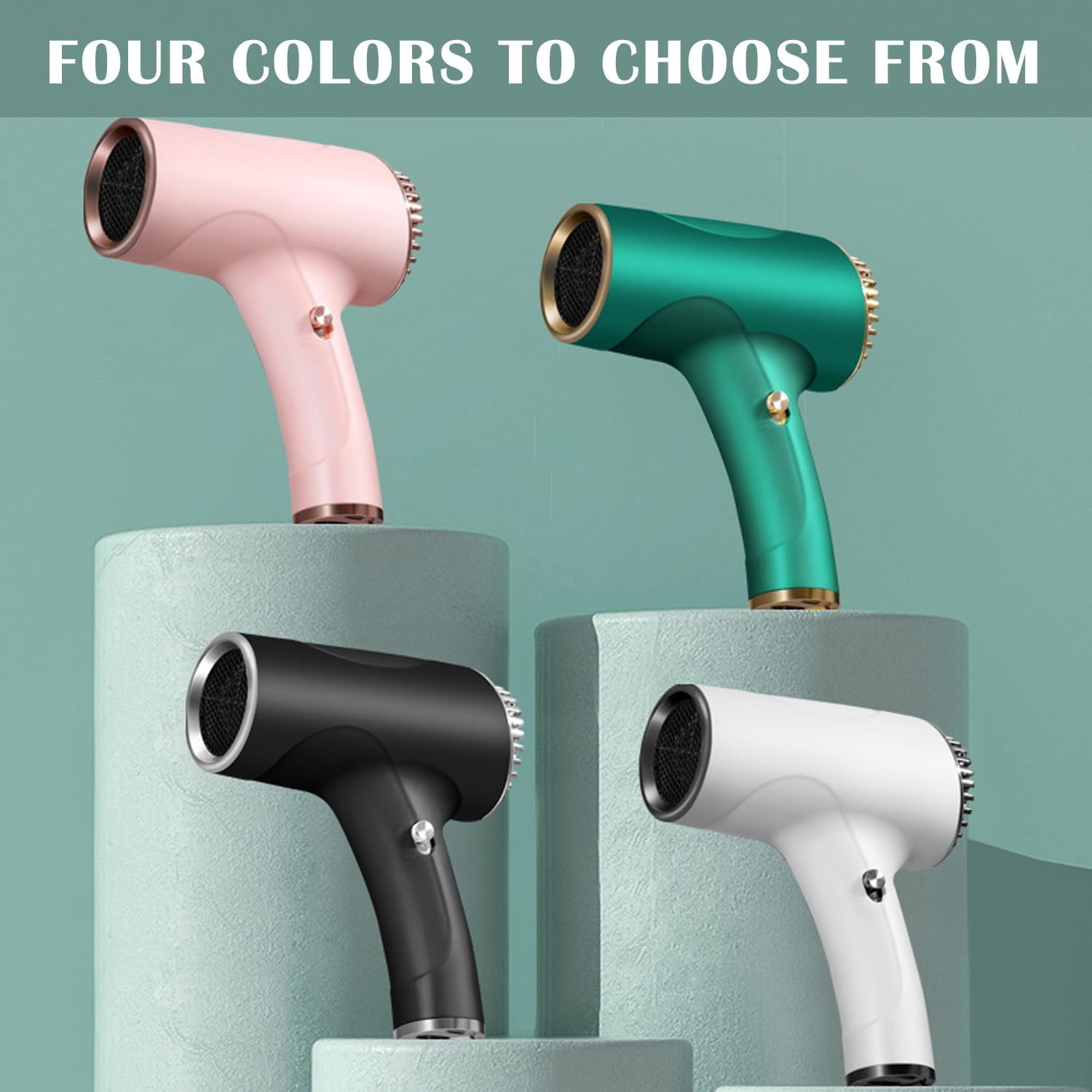 USB Cordless Hair Dryer, Lightweight Mini Blows Dryer, Built-in Battery Cordless Hair Dryers Hot/Cold Air, Portable Travel Blow Dryer for Art Painting,White