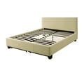 thumbnail image 3 of Ole Platform Fabric Upholstered King Size Bed with Storage Nailhead Cream, 3 of 5