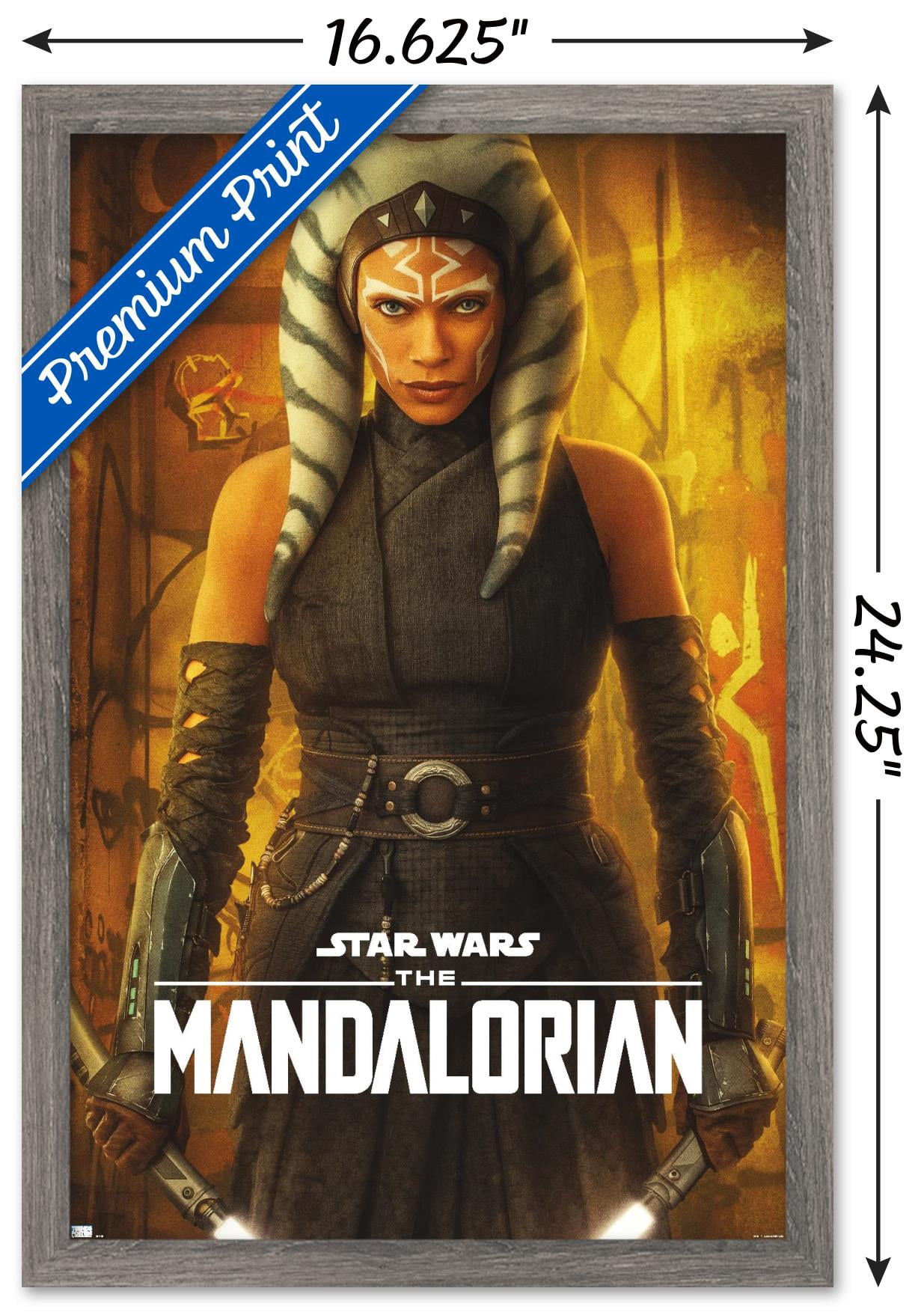 Star Wars: The Mandalorian Season 2 - Ahsoka One Sheet Wall Poster, 14.725" x 22.375", Framed