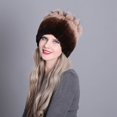 thumbnail image 4 of Bonnet à Fourrure de Couleur Contrastante pour Femmes Hiver avec Patchwork, 4 of 8