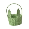 thumbnail image 3 of Cesta de flores Cesta de de Pascua Decoración de Pascua, Cesta de picnic decorativa Cesta de niña de flores para fiesta, jardín, camping Verde, 3 of 8