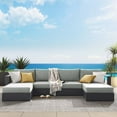 thumbnail image 2 of Modular Lounge Sectional Sofa Set, Grey Gray, Aluminum Metal, Outdoor Patio Balcony Cafe Bistro Garden Hospitality Restaurant, Modern Contemporary HB36649, 2 of 8