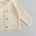 thumbnail image 5 of Coerni Baby Girls Cardigan Solid Knit Long Sleeve Hoodies Button Up Sweaters Soft Comfy Infants Fall Clothes 3-24 Months, 5 of 8