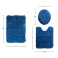 thumbnail image 5 of Somerset Home 3 Piece Super Plush Non-Slip Bath Rug Set - Navy, 5 of 7