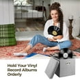 thumbnail image 2 of 2 PCS Vinyl Record Storage Boxes, 13 x 13 x 13 Inches Vinyl Record Storage Organizers for 50 Albums, Records Crate, LP Album Storage Holders, Fabric Storage Boxes with Lids for Moving, 2 of 5
