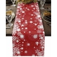 thumbnail image 5 of Christmas Snowflakes Table Runner 13x48in Non-Slip Cotton Linen Table Runners, Xmas Red Dresser Scarves TableRunner for Dinner Kitchen Dining Wedding Party, 5 of 9