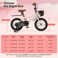 thumbnail image 3 of Costway Vélo pour Enfant 14 Pouces avec Roues Stabilisatrices, Guidon et Selle Réglables, Frein à Main, Rose, 3 of 10