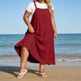 thumbnail image 4 of XiYing Robe Décontractée, Robe Maxi Décontractée de Mode pour Femme Grande Taille à Encolure Carrée avec Boutons, Bretelles, Dos Plissé et Détails de Buste,, 4 of 8