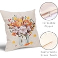 thumbnail image 4 of Autumn Fall Leaves Floral Pillow Covers 20X20 in Orange Maple Leaf Vase Couch Pillow Cases Pink Flower Thanksgiving Decorative Throw Pillows Set of 2 Rustic Home Decor for Room Couch Porch Patio, 4 of 6