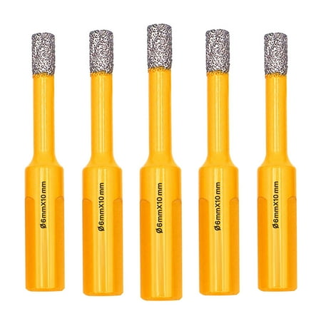 

Dry Diamond Core Drill Bit 5Pcs Diameter 6mm 1/4 with Triangle Shank Vacuum Brazed Hole Saw for Concrete Granite Marble Glass Porcelain Tile Masonry Brick