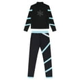 thumbnail image 6 of Alvivi Kids Girls Figure Ice Skatinhg Costume 2 Pieces Gym Workout Tracksuit Sweatshirt and Leggings Light Blue 12, 6 of 7