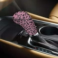 thumbnail image 2 of Renewold Neoprene Auto Handbrake Cover Gear Shift Knob Cover Set Car Interior Decor Accessories, Leopard Print Pink, 2 of 7