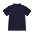 thumbnail image 4 of Alvivi Boy's School Uniform Short Sleeve Polos Shirts Kids Active Performance Moisture Wicking Sports T-Shirt Navy Blue 3-4, 4 of 5