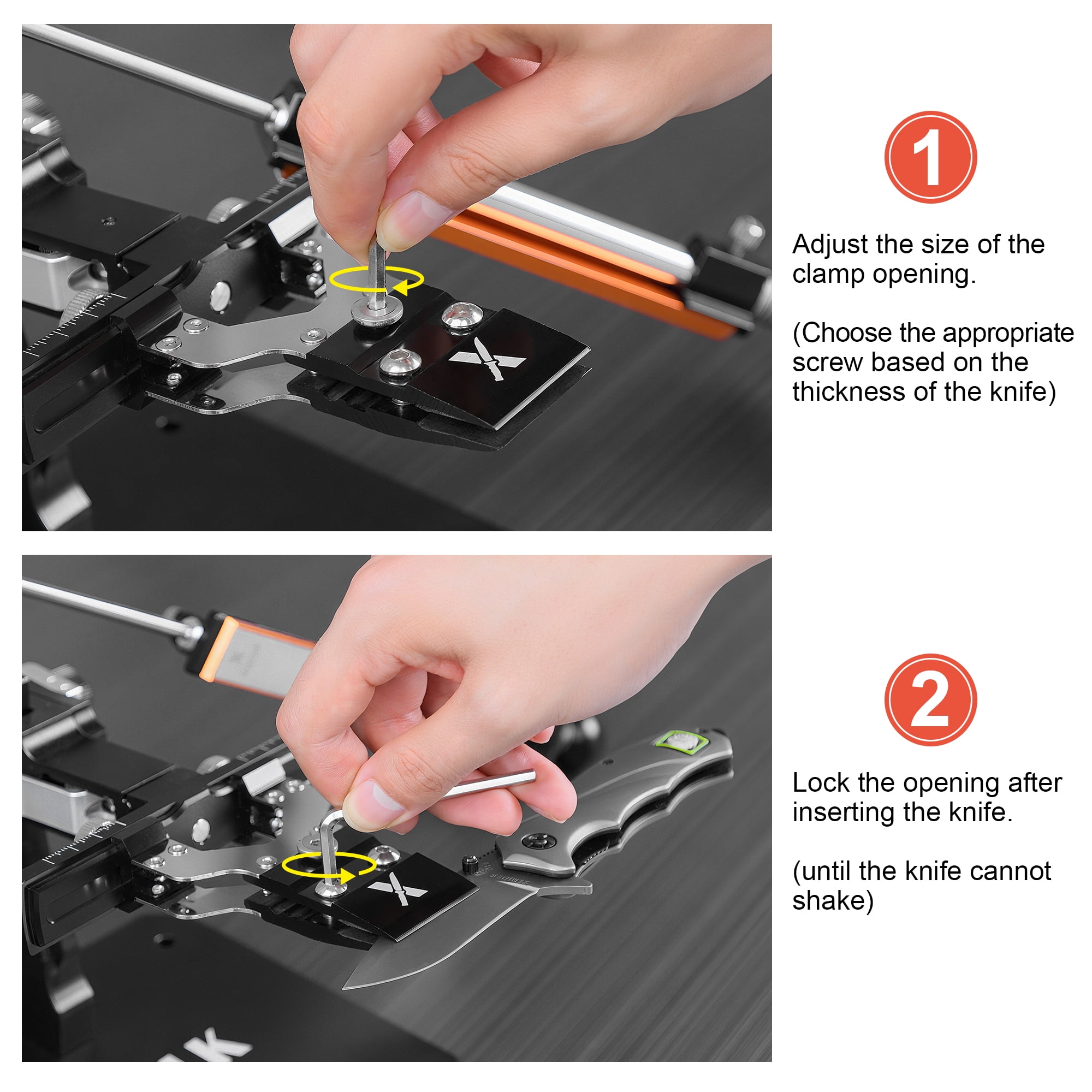 Adjustable Center Y Clamp for GEN3 Knife Sharpening System, Universal Central Holder for Folding, Hunting, Survival, and Tactical Knives, Compatible with Fixed Angle Sharpeners
