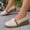 Beige, variant on YOUYEDIAN Loafers for Women Fashion Platform Wedge Heel Round Toe Vintage Slip On Comfy Flats Versatile Outdoor Casual Walking Shoes