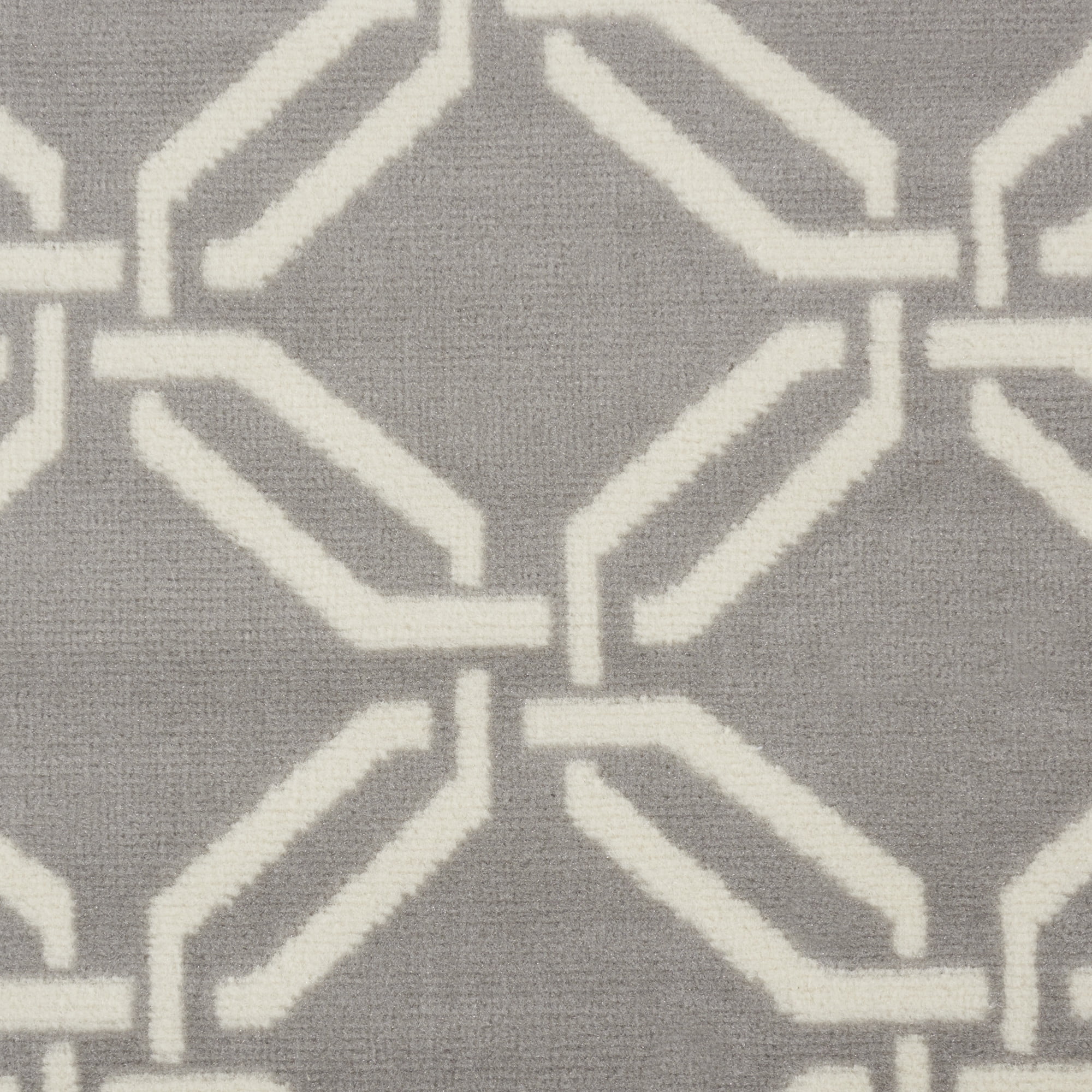 Nourison Bliss Transitional Trellis Grey 2'3" x 7'3" Area Rug, (2' x 7')