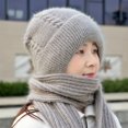thumbnail image 4 of harmtty Ladies Winter Hat Women Warm Hat Women's Winter Hat Knitted Thick Solid Color Double-layered Windproof Warm Soft Ear Protection Elastic Anti-slip Grey, 4 of 8