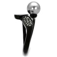 thumbnail image 4 of Womens Black Ring Anillo Para Mujer Stainless Steel Ring with Synthetic Pearl in Gray Desdemona, 4 of 4