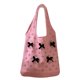 thumbnail image 1 of Bolso Punto Bolso Con Lazo Tridimensional Bolso Tejido Bolso Hombro Gran Capacidad (rosa) Rosa, 1 of 9