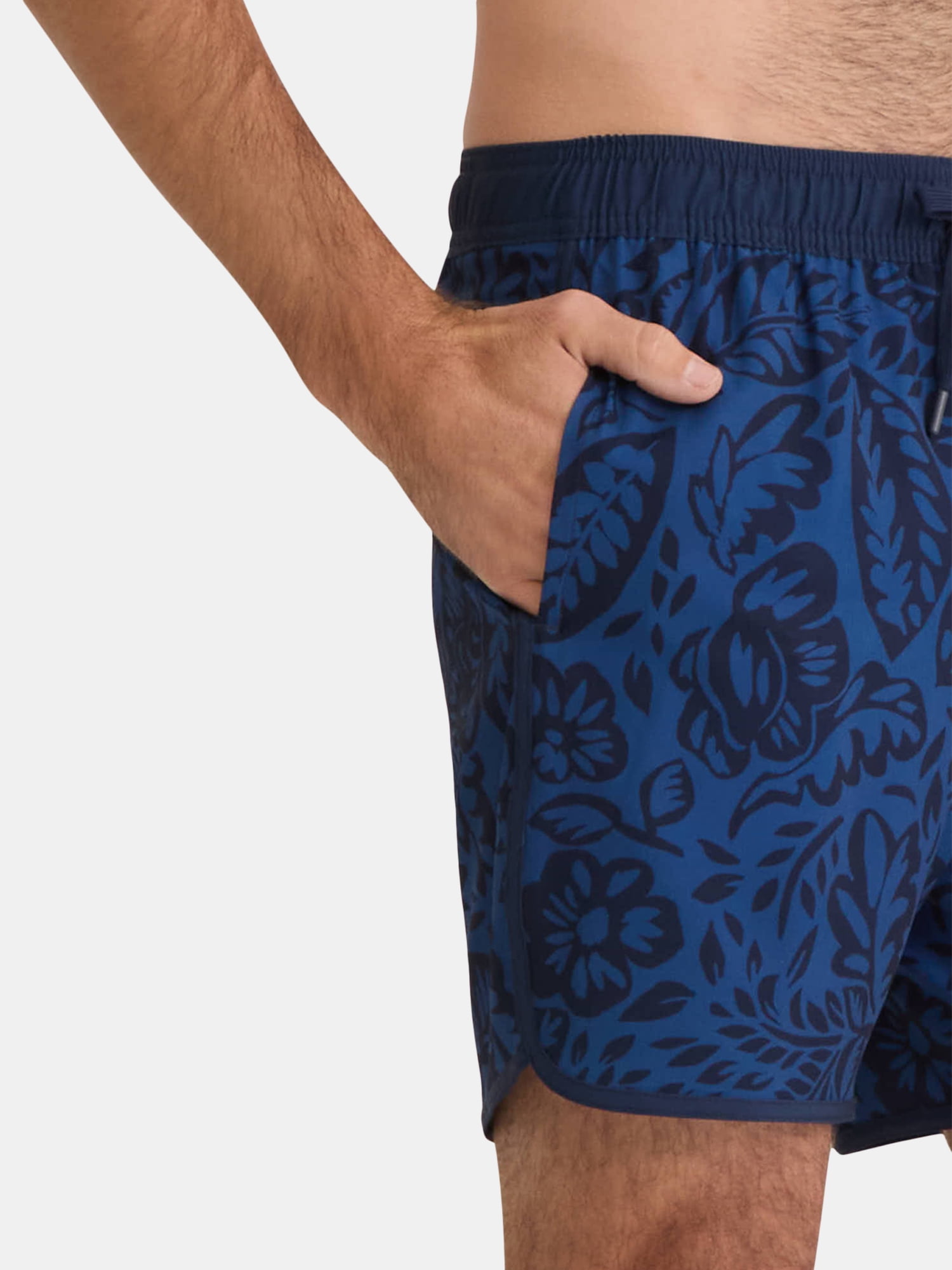 George Men's & Big Men's Dolphin Hem Swim Trunks, 7" Inseam, Size XS-3XL