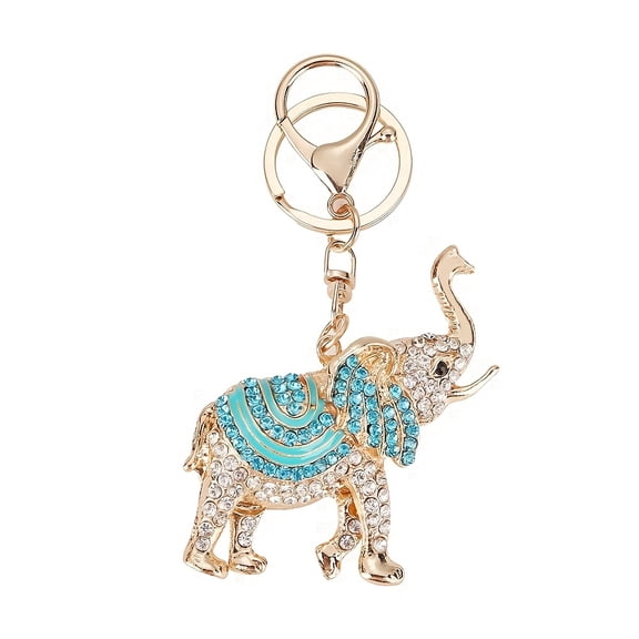 Sparkling rhinestone elephant keychain - Elegant animal design women's keychain, zinc alloy gift creativity