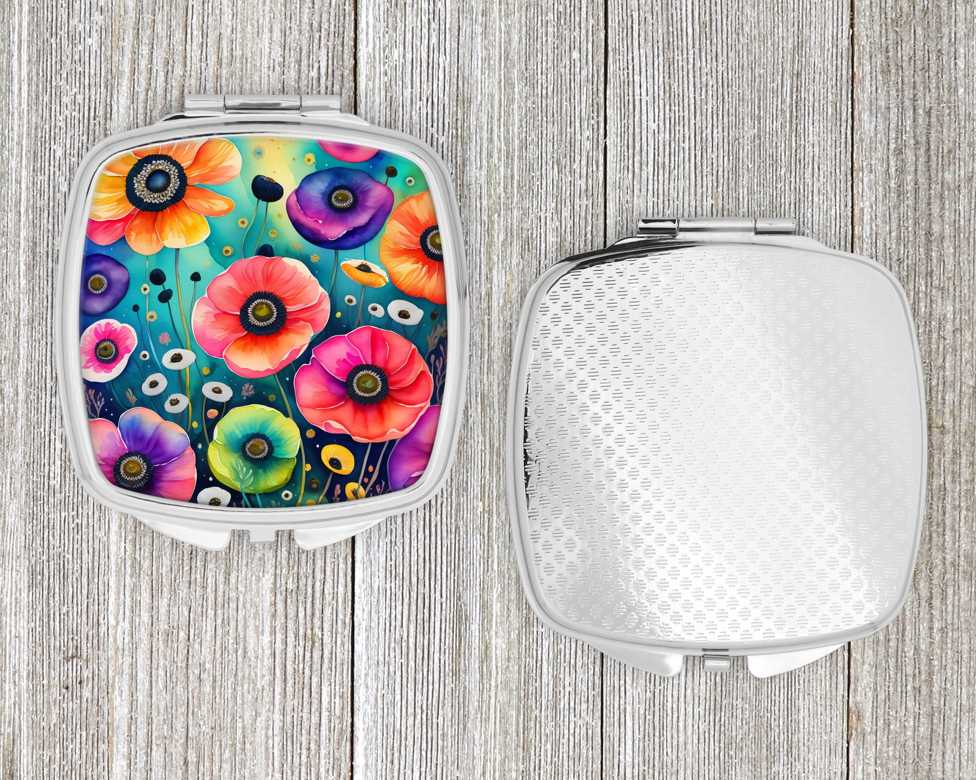Colorful Anemones Compact Mirror 2.75 in x 3 in