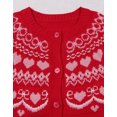 thumbnail image 5 of Cogild Cardigan Sweaters for Women Heart Pattern Knit, Crew Neck Long Sleeve, 5 of 10
