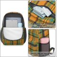 thumbnail image 4 of Orange and Blue Checkered Pattern 17" School Backpacks for Teens,Waterproof Oxford Fabric,S-Shape Padded Straps for School,Travel,Hiking,Camping, 4 of 6